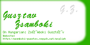 gusztav zsamboki business card